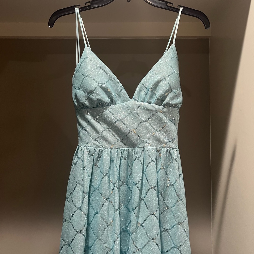Midnight Doll Lt. blue sequin sparkle formal dress NWT size 5